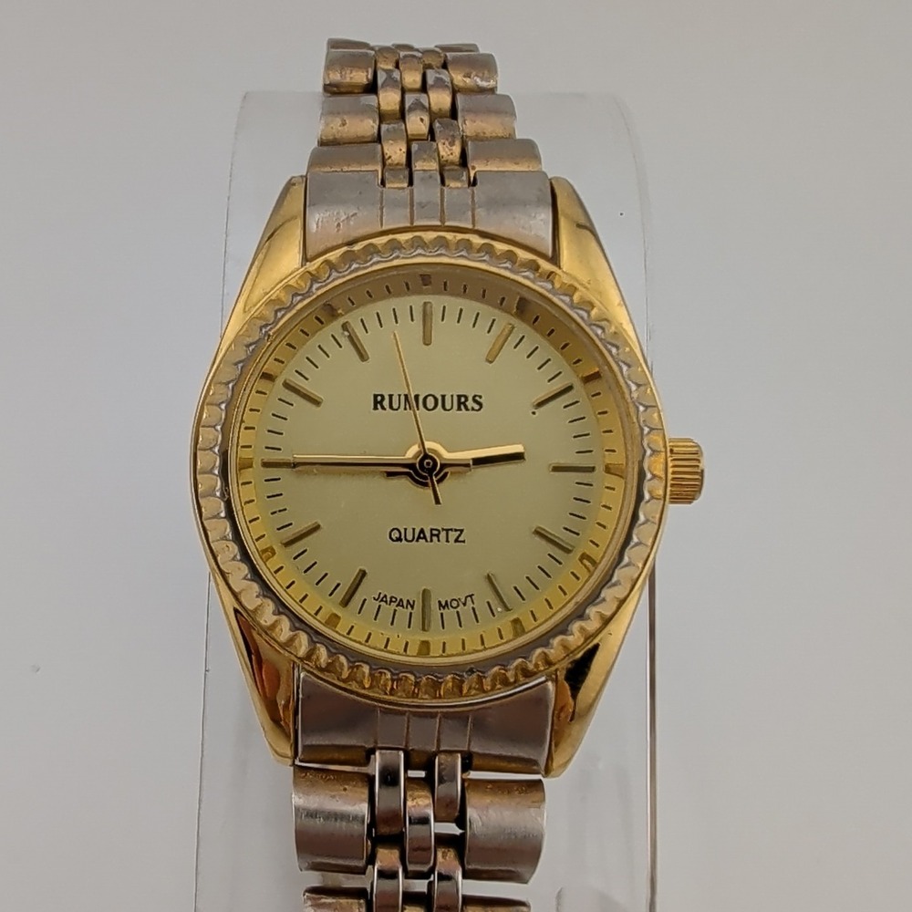 Rumours‎ Watch Women 25mm Gold Case 6.75" Band- New Battery